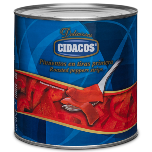 PIMIENTOS MORRONES EN TIRAS - 2,5 KG - CIDACOS