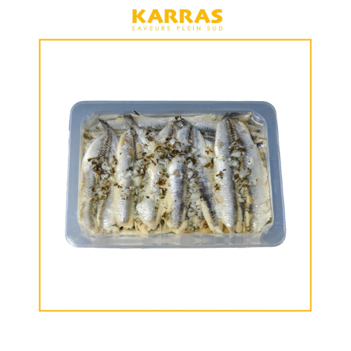 GEMARINEERDE ANSJOVIS MET LOOK - 800 GR - KARRAS