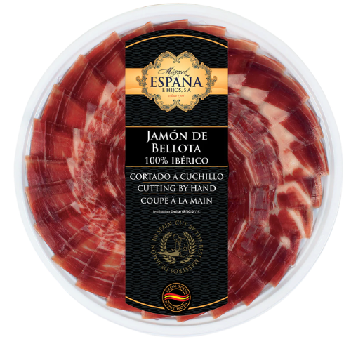 PLATO JAMON IBERICO BELLOTA – 90 GR – ESPAÑA E HIJOS