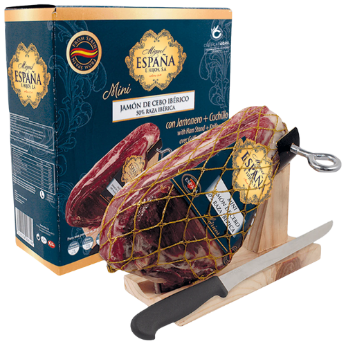 MINI JAMÓN IBÉRICO CURADO (HOUDER + MES) - ESPAÑA E HIJOS