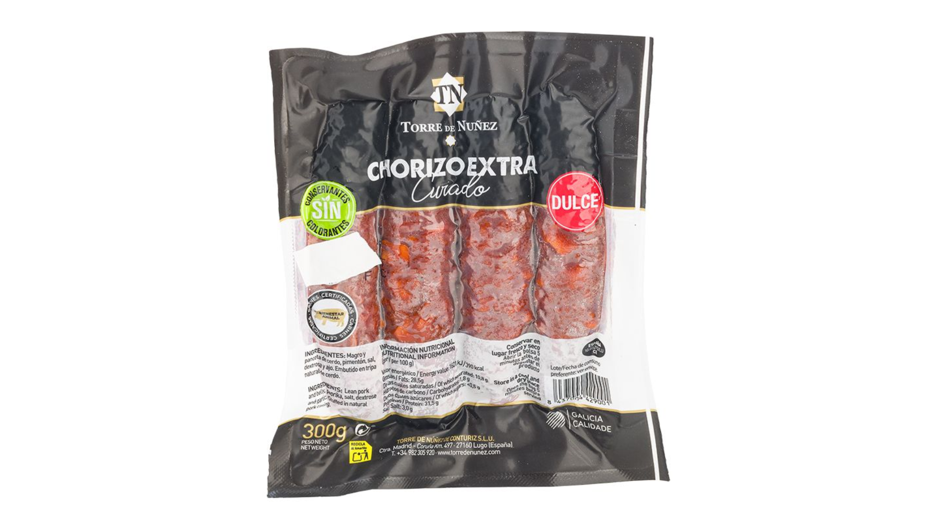 CHORIZO OREADO DULCE – 1 KG – TORRE DE NUÑEZ