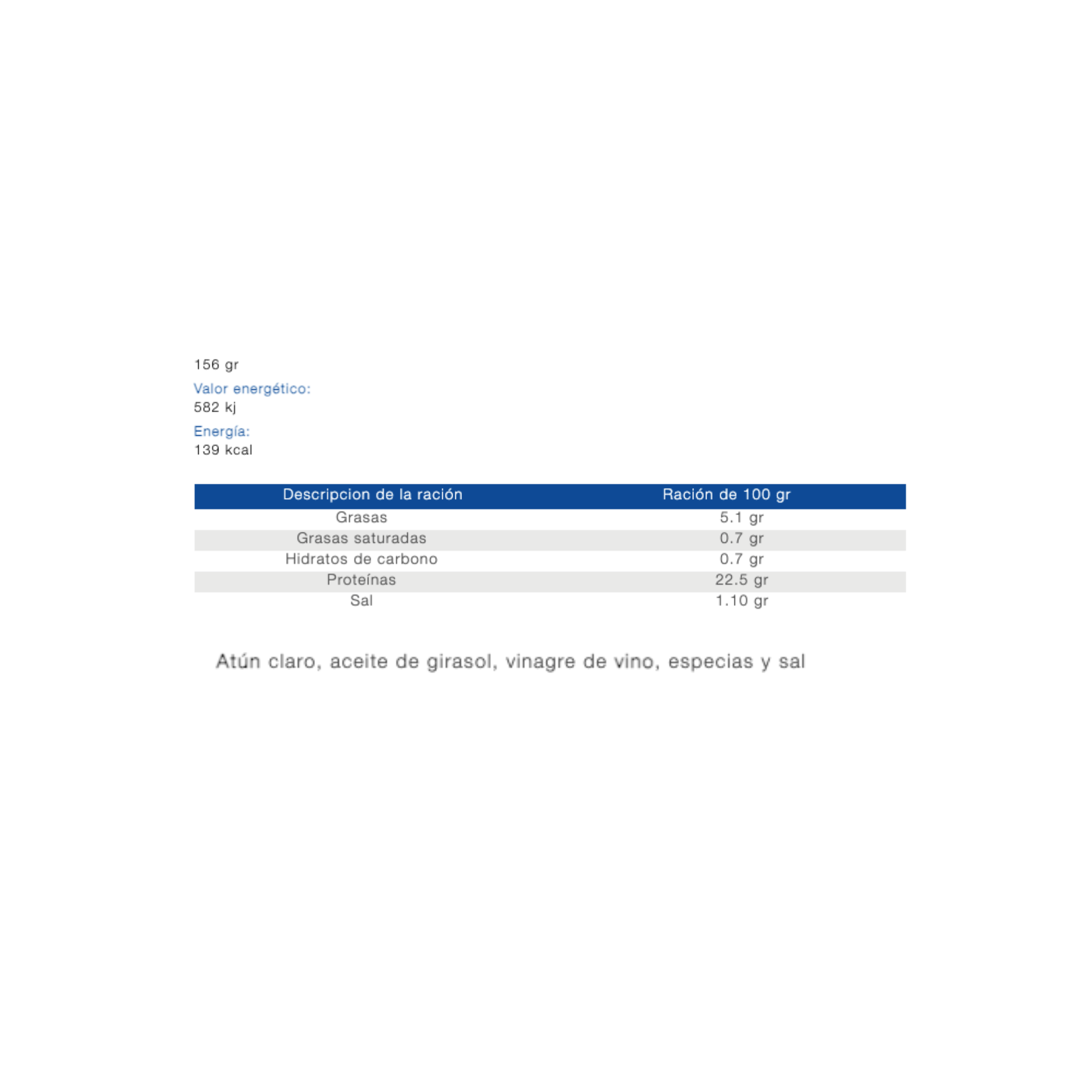 TONIJN CLARO IN ESCABECHE - 85 G (3-PACK) INGRADIENTS.png