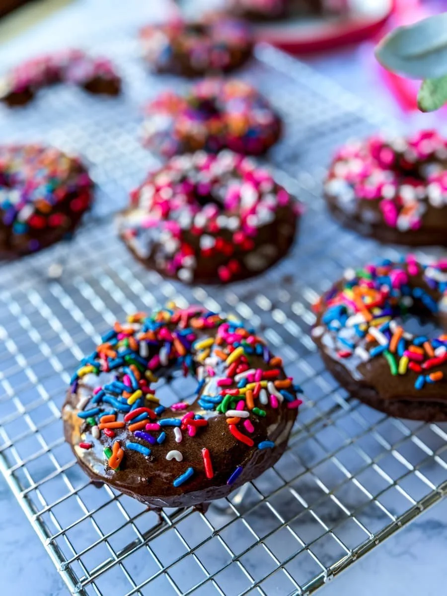 healthy donuts on a wire rack - close-up photo