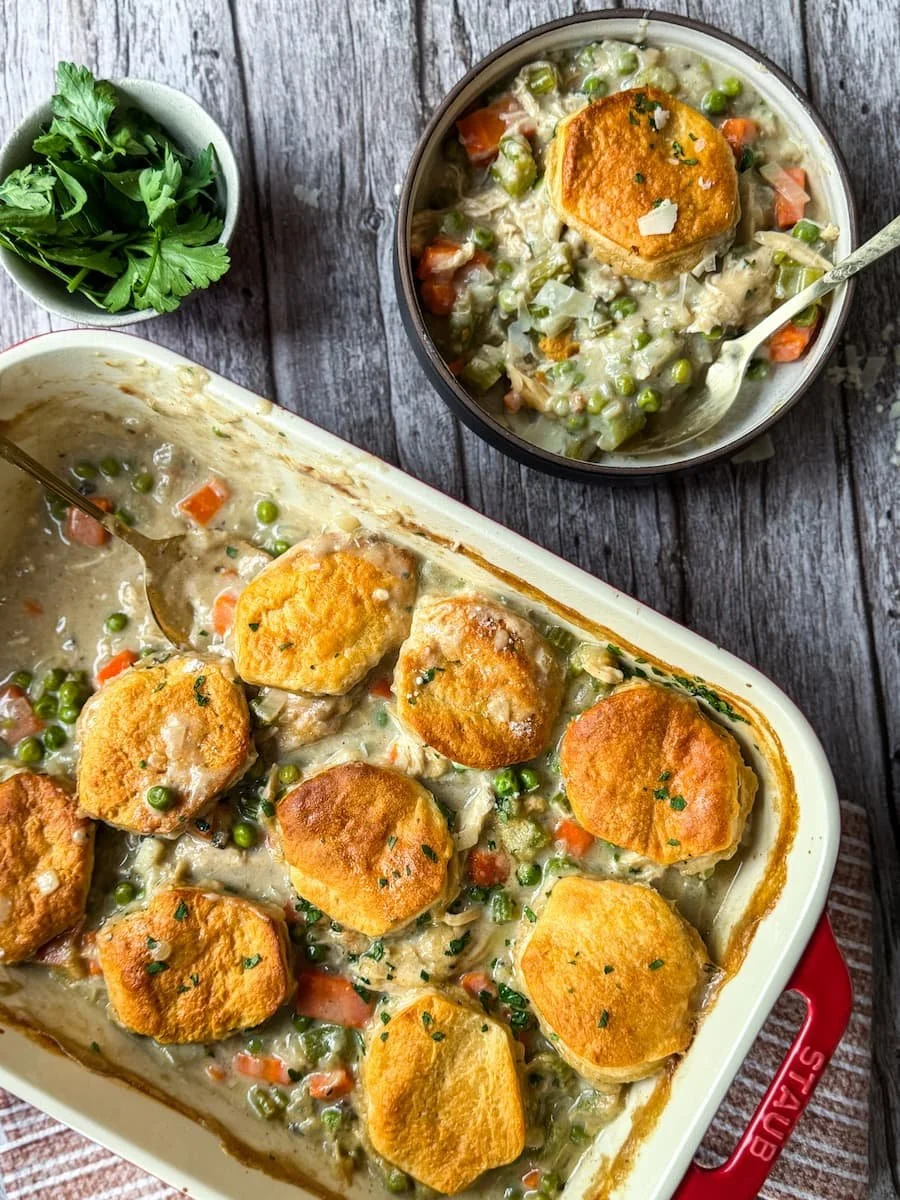 Easy &amp; Delicious Shredded Chicken Pot Pie Casserole