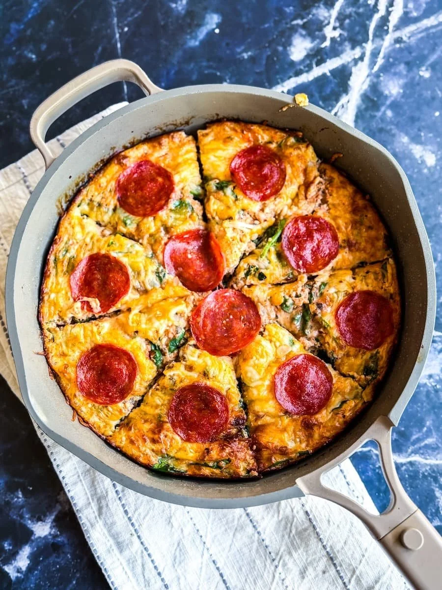 High Protein Breakfast Pizza Frittata (Low Carb)