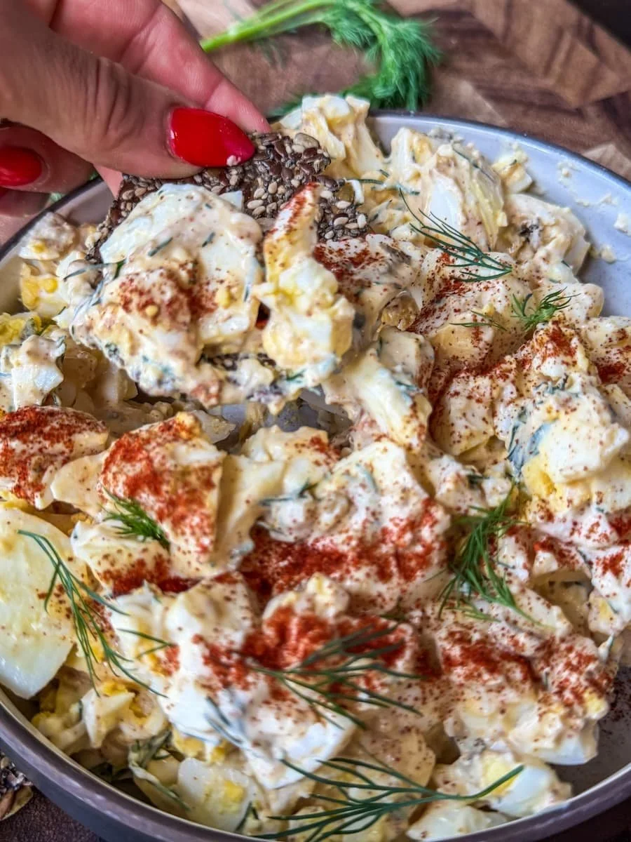 Easy Deviled Egg Dip Recipe (High Protein &amp; Creamy)