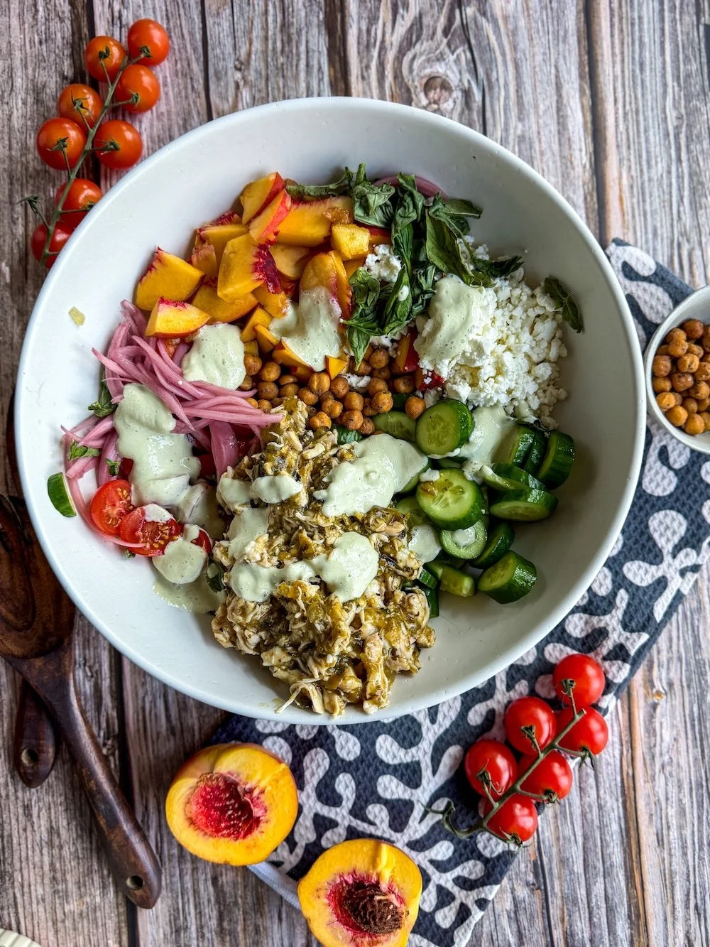high protien peach chicken salad