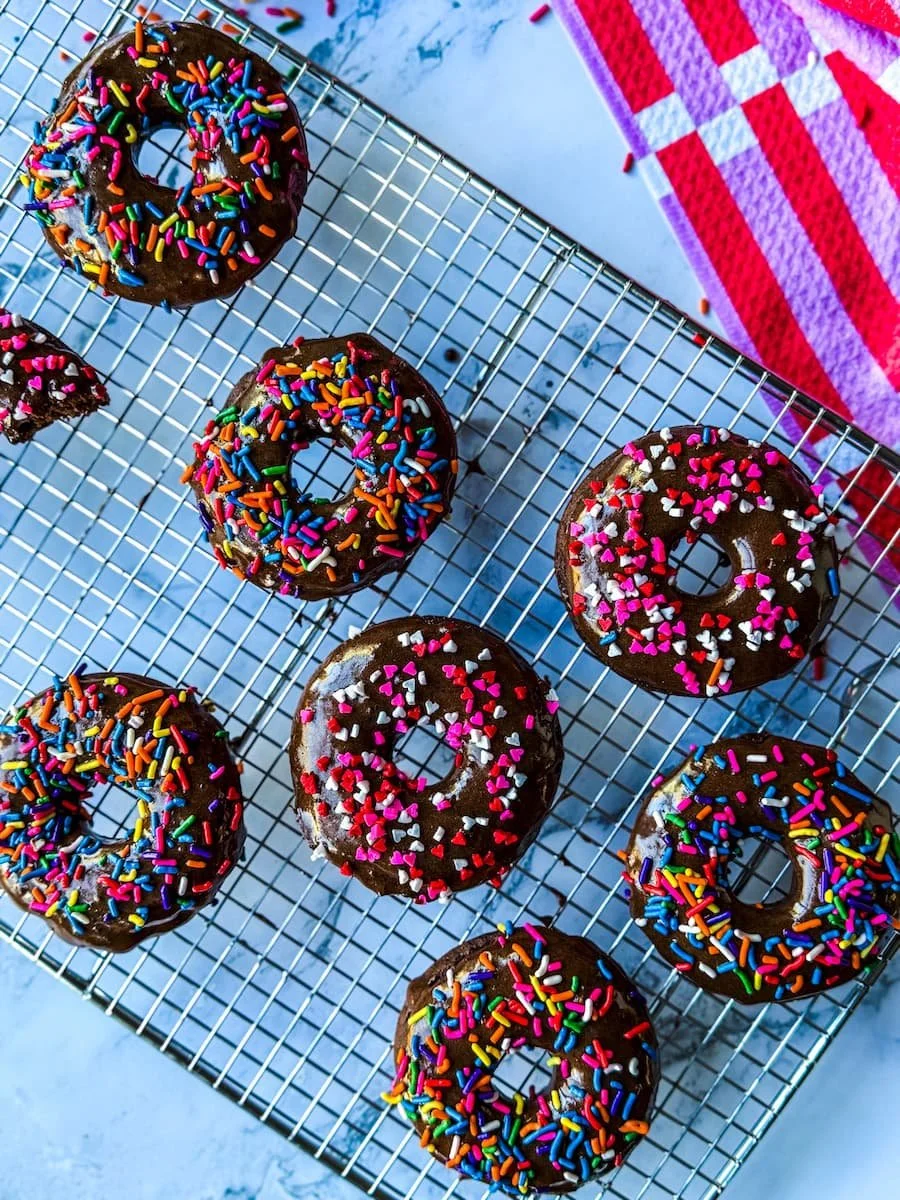 overhead shot of healthy donuts