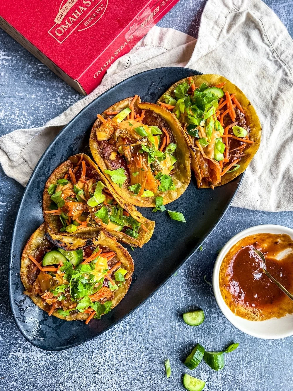 Omaha steaks smash burger tacos