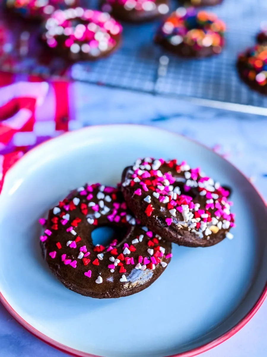 2 healthy donuts on a plate