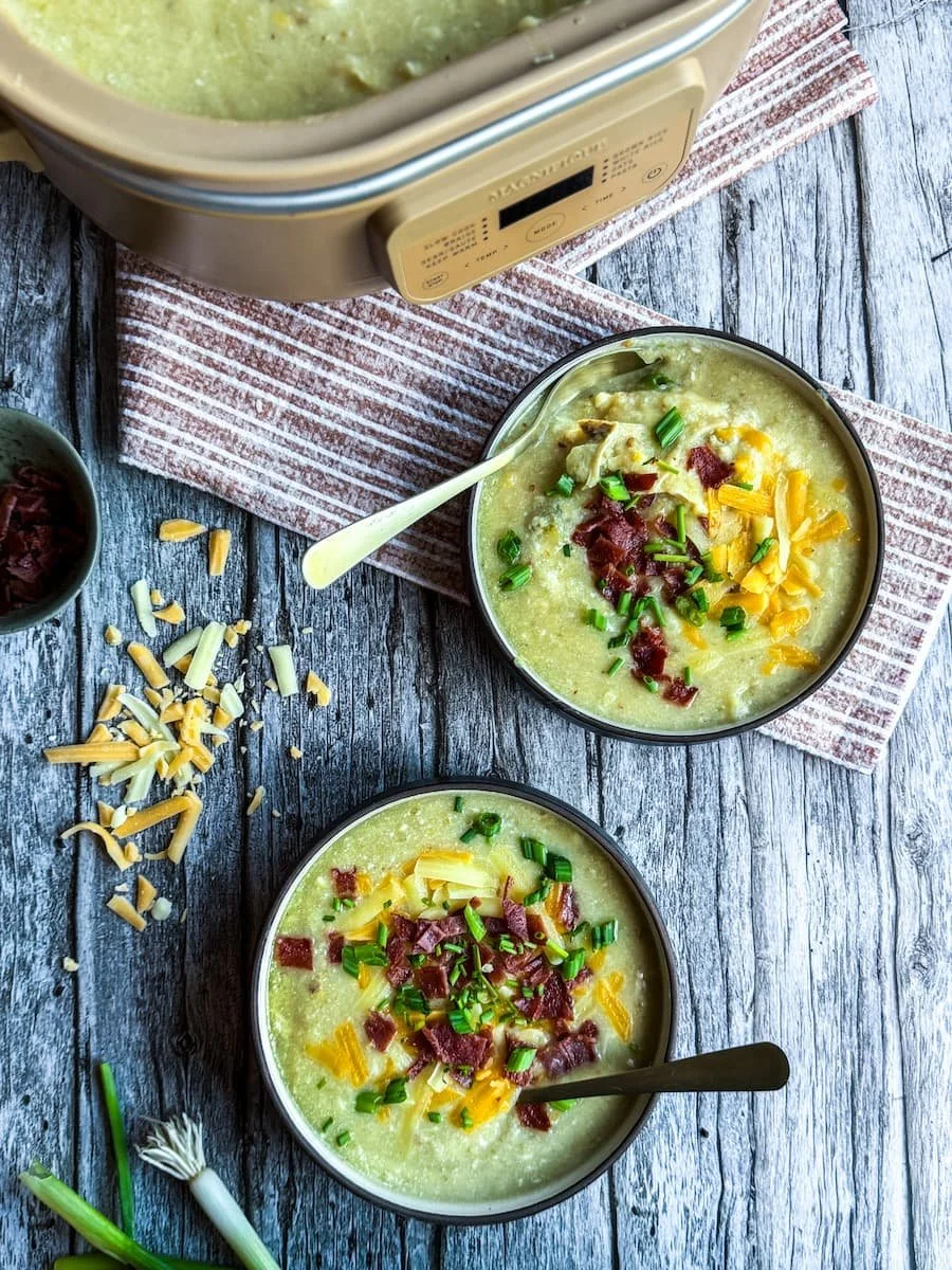 healthy crockpot recipes - potato and leek soup