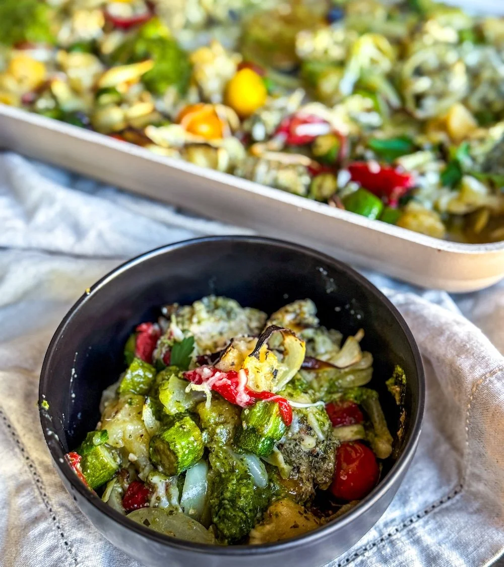 baked pesto chicken​ / cauliflower gnocchi trader joe's recipes​