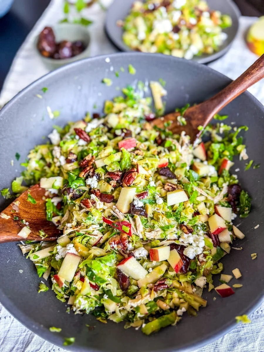 healthy chicken recipes - shaved brussels sprouts salad