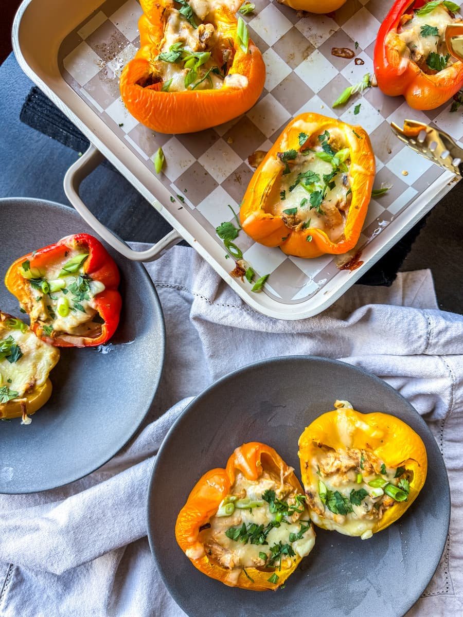 healthy lunch ideas for weight loss - buffalo chicken stuffed peppers