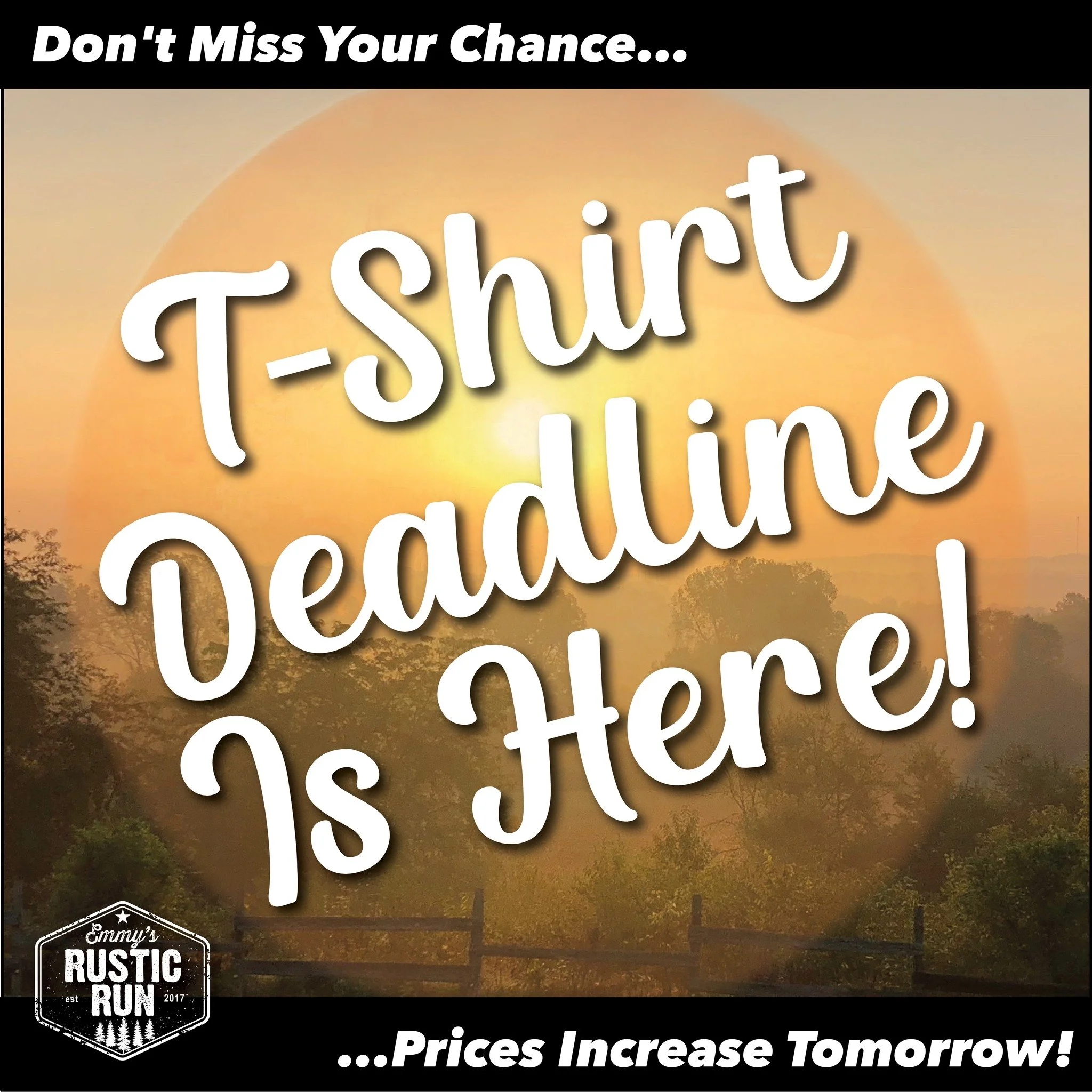 🚨 TODAY'S THE DAY! 🚨 If you want to guarantee you get a super soft and comfy event t-shirt AND you want to register before the price goes up, make sure you sign up by the end of the day! (Same goes for our "Bonus Buy" pre-orders!) 

🍂 em
