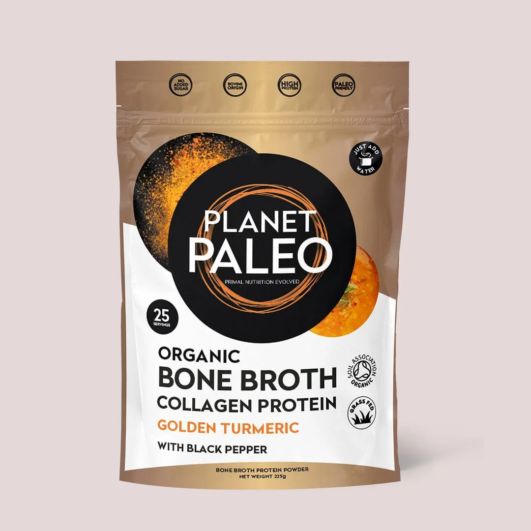 Planet Paleo Organic Golden Turmeric Bone Broth Collagen Protein 225g