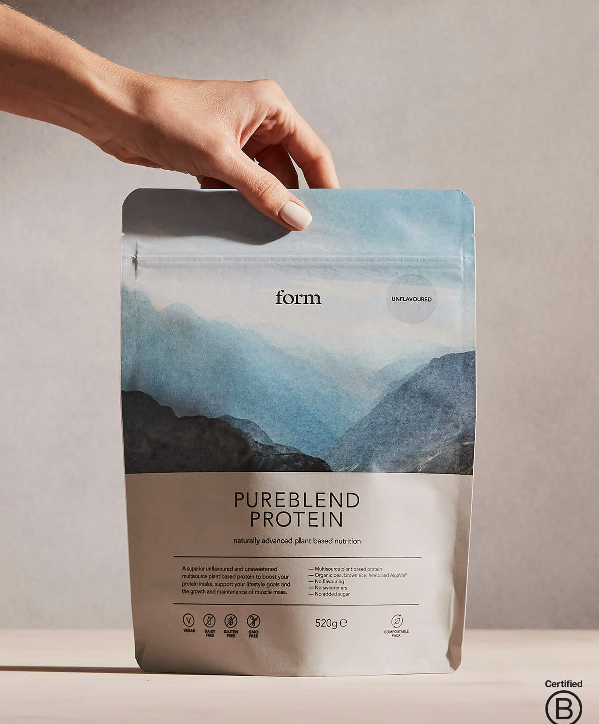 Form Unflavoured Pureblend Protein 520g