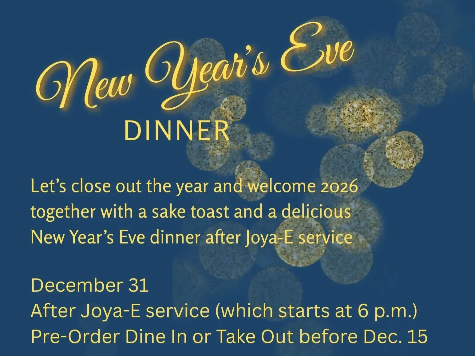 Ring in 2026 with a New Year’s Eve Dinner