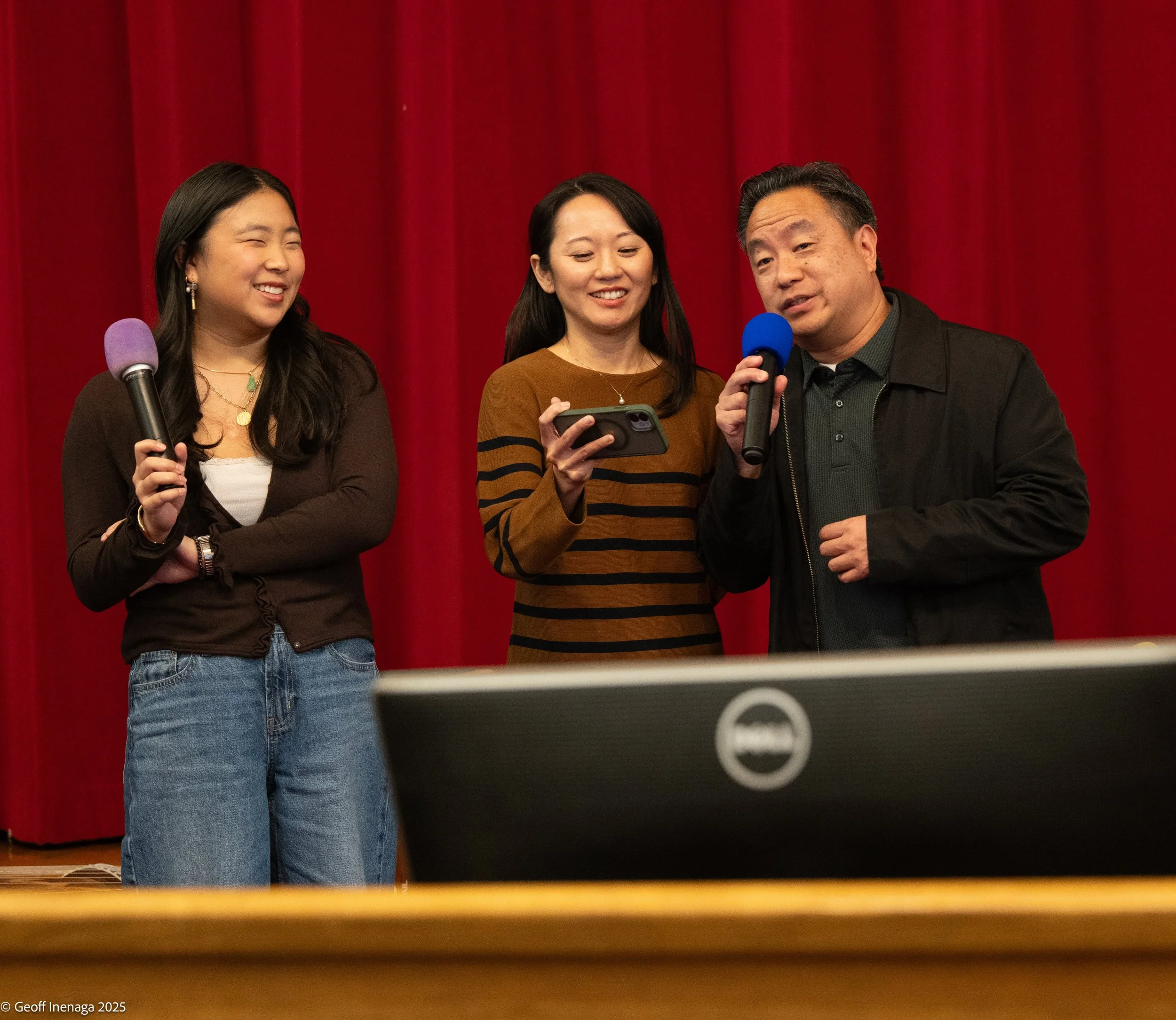  Ellie Mizushima, Lisa Orpilla from the group Cherry Blossomz, and  Koichi Mizushima 