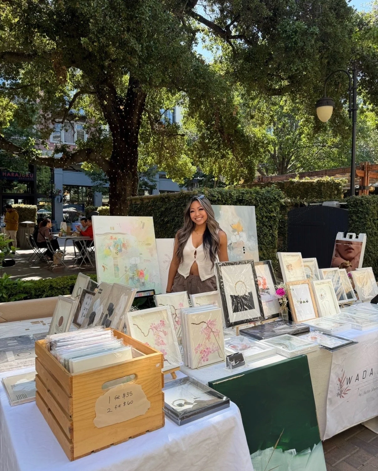  Look for Jackie Wada at festivals and street markets selling her artwork. 