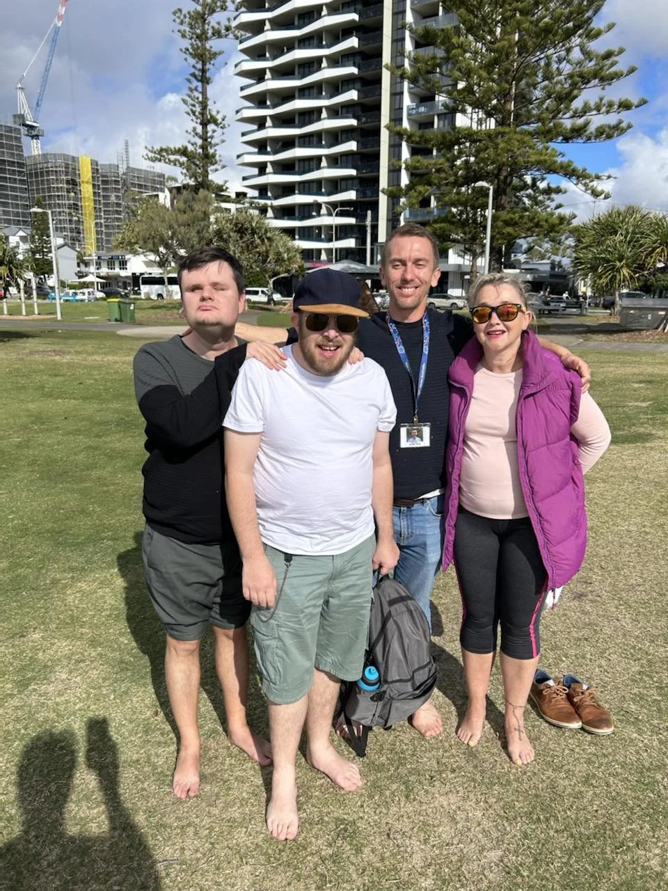 Peter and clients in grassy park