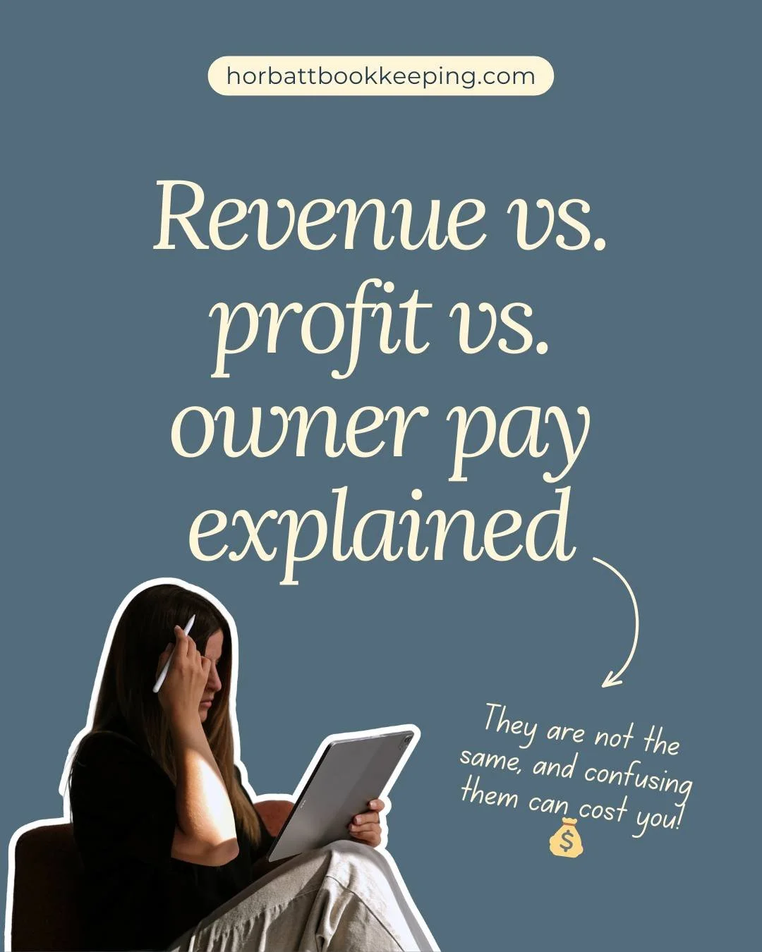 Revenue, profit, and owner pay each tell a different part of your financial story.

- Revenue shows what your business brings in.
- Profit reflects what remains after expenses.
- Owner pay is what you actually receive.

Understanding the distinction 