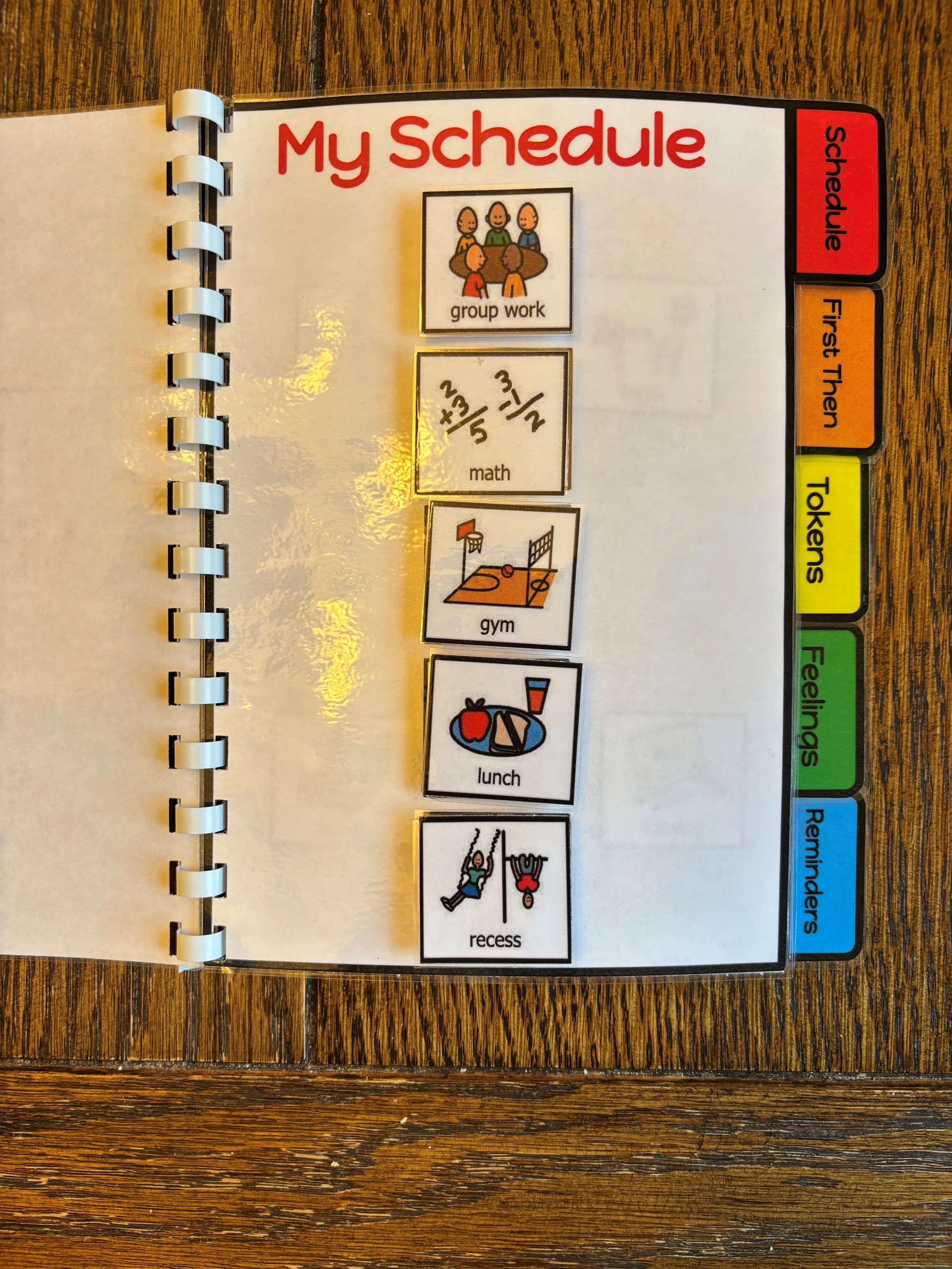 This is a picture of a special ed visual schedule