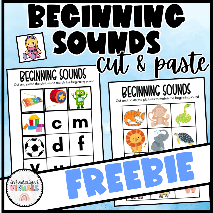 Teaching Beginning Sounds for Special Education and Toddlers (With a Free Cut-and-Paste Activity)