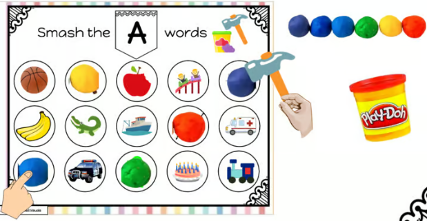 Smash the beginning sound using play doh