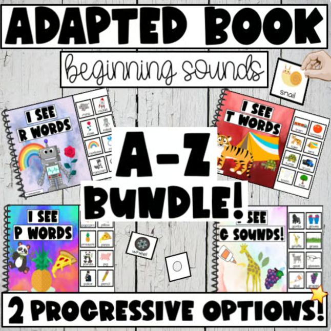 Adapted books on letter sounds for each letter