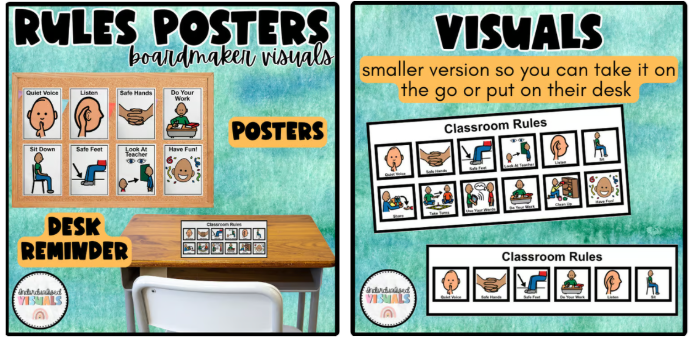 Classroom rules poster for special education