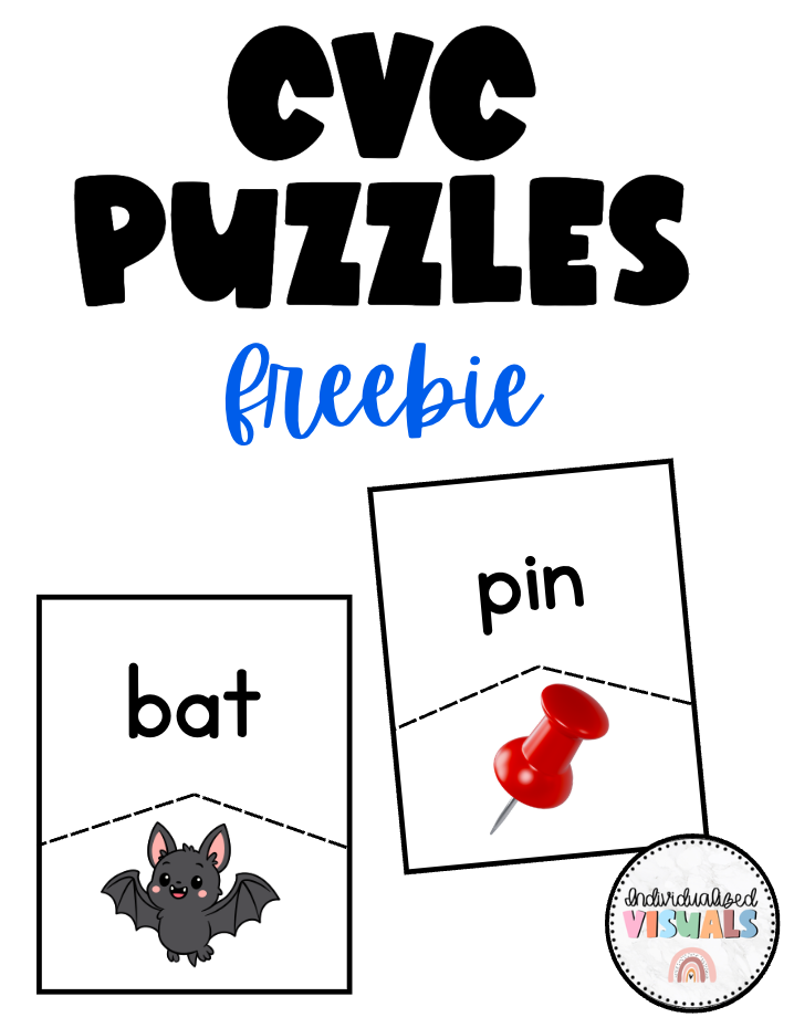 FREE CVC Word Matching Puzzle