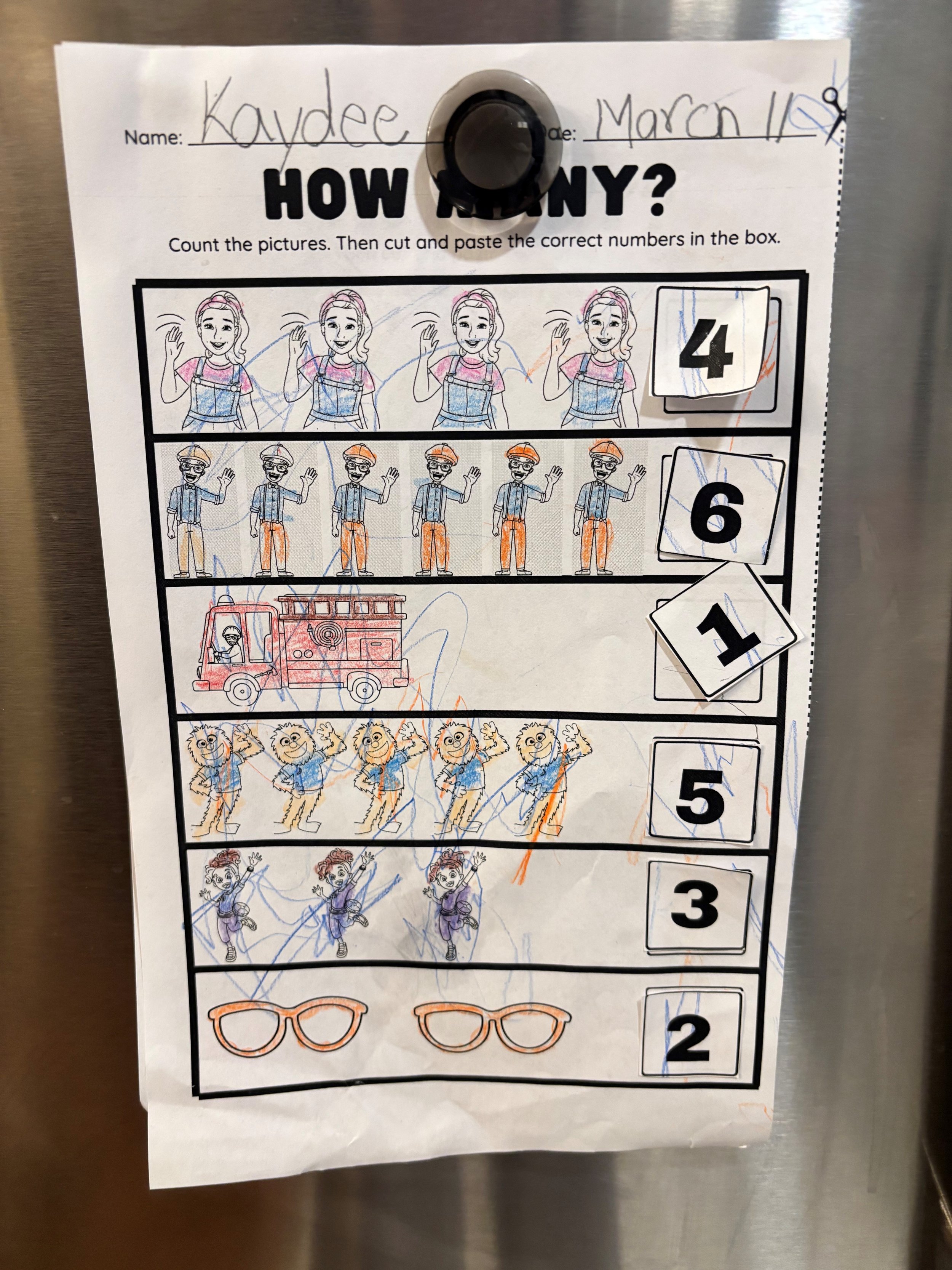 This is a photo of a free counting worksheet