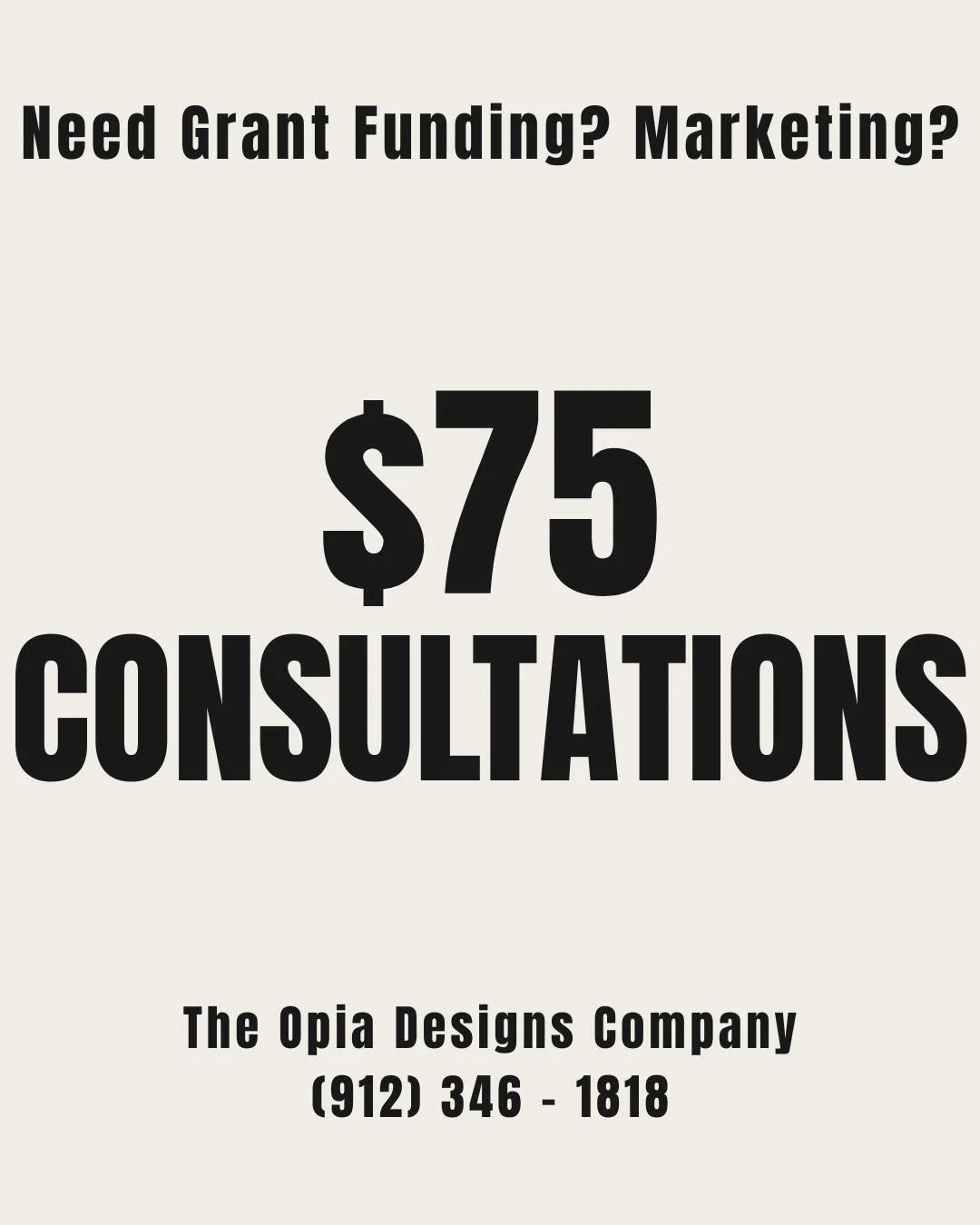 Unlock your business potential with The Opia Designs Company! 🌟 Book a $75 consultation today and get tailored strategies in grant writing, business development, and marketing to help your vision grow. Let&rsquo;s build something powerful together!
