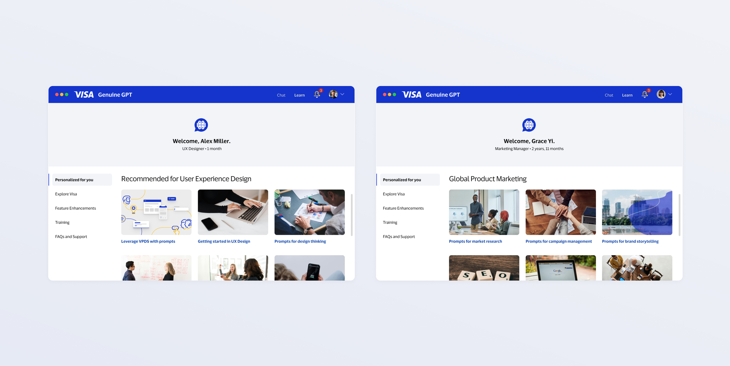 Guided learning: Suggested exploration paths encouraging employees to integrate company principles into their workflows