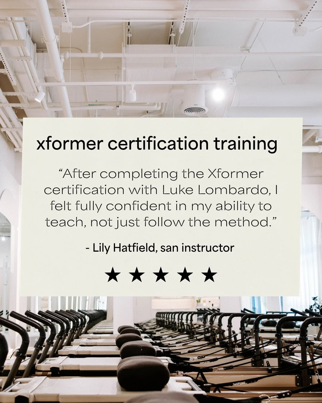 A closer look at our Xformer level 1 certification!⁠
⁠
Hear from past participants who completed the training, sharing what they loved, how it led to a path to teaching, and how it shaped the way they move⁠.⁠
⁠
Over three days, you&rsquo;ll deepen yo