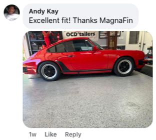 Guards red Porsche 911 with black stone guards and quote - Excellent fit! Thanks MagnaFin
