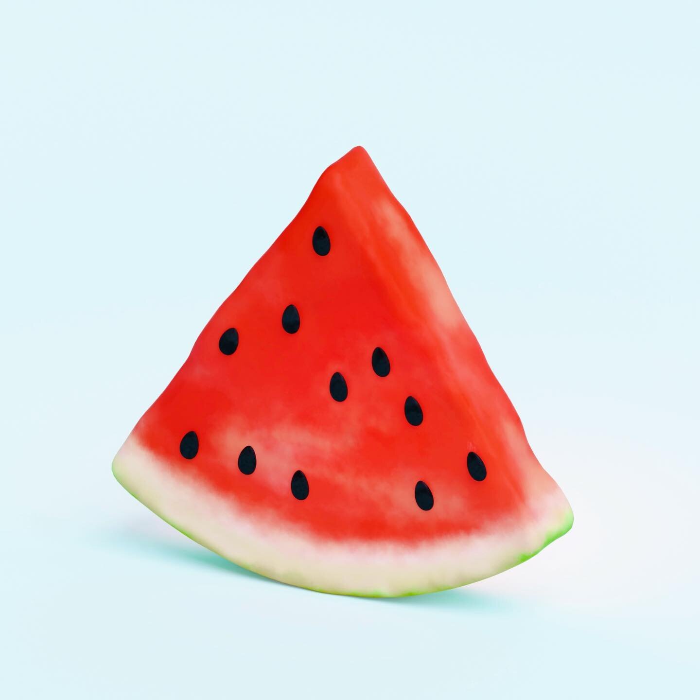 Watermelon for summer 🍉⭐️ #3dart #3dillustration #3dartwork #3drender #blender3d #cyclesrender #substancepainter #zbrush #watermelon #summer