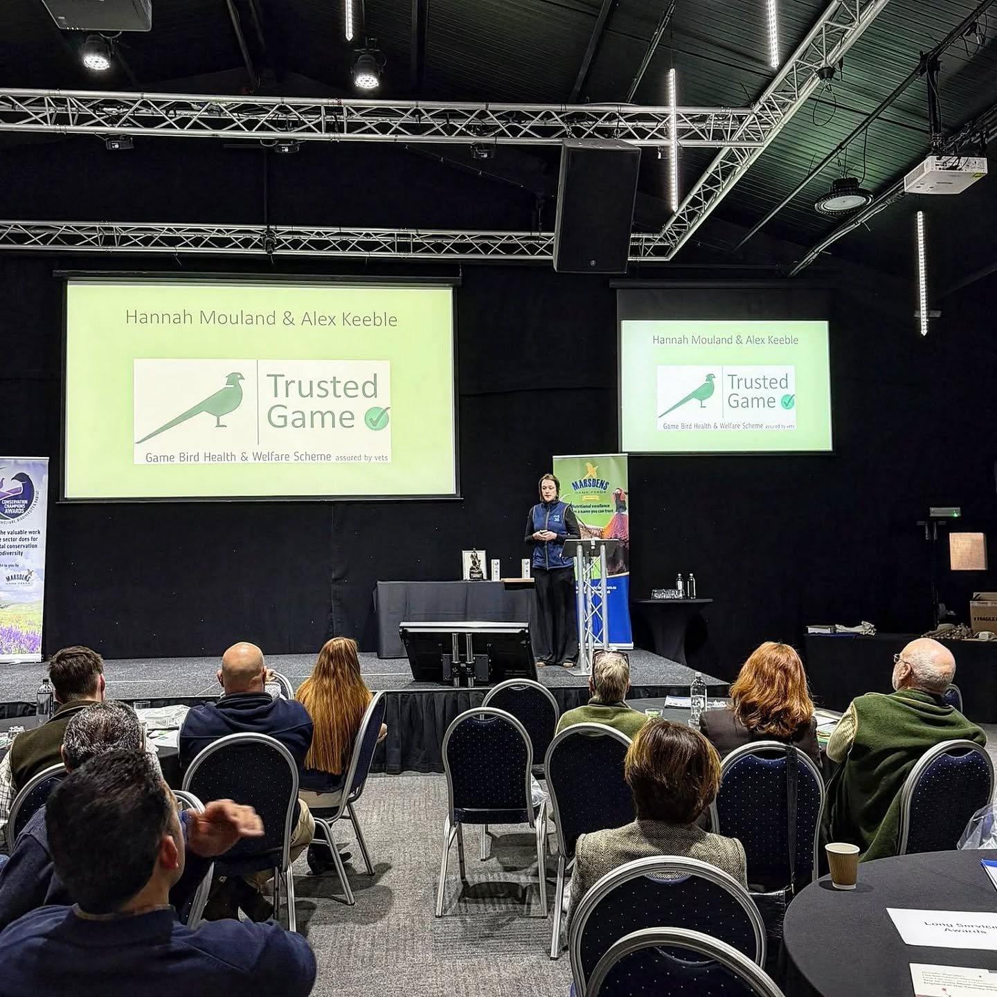 We are speaking at the @the_ngo_gamekeepers AGM and awards today. 
Hannah Mouland (Trusted Game Director) is giving an update on the scheme and the new tiered standards! 
Alex Keeble @game_and_wildlife_advisor @gamewildlifeconservationtrust is speaki