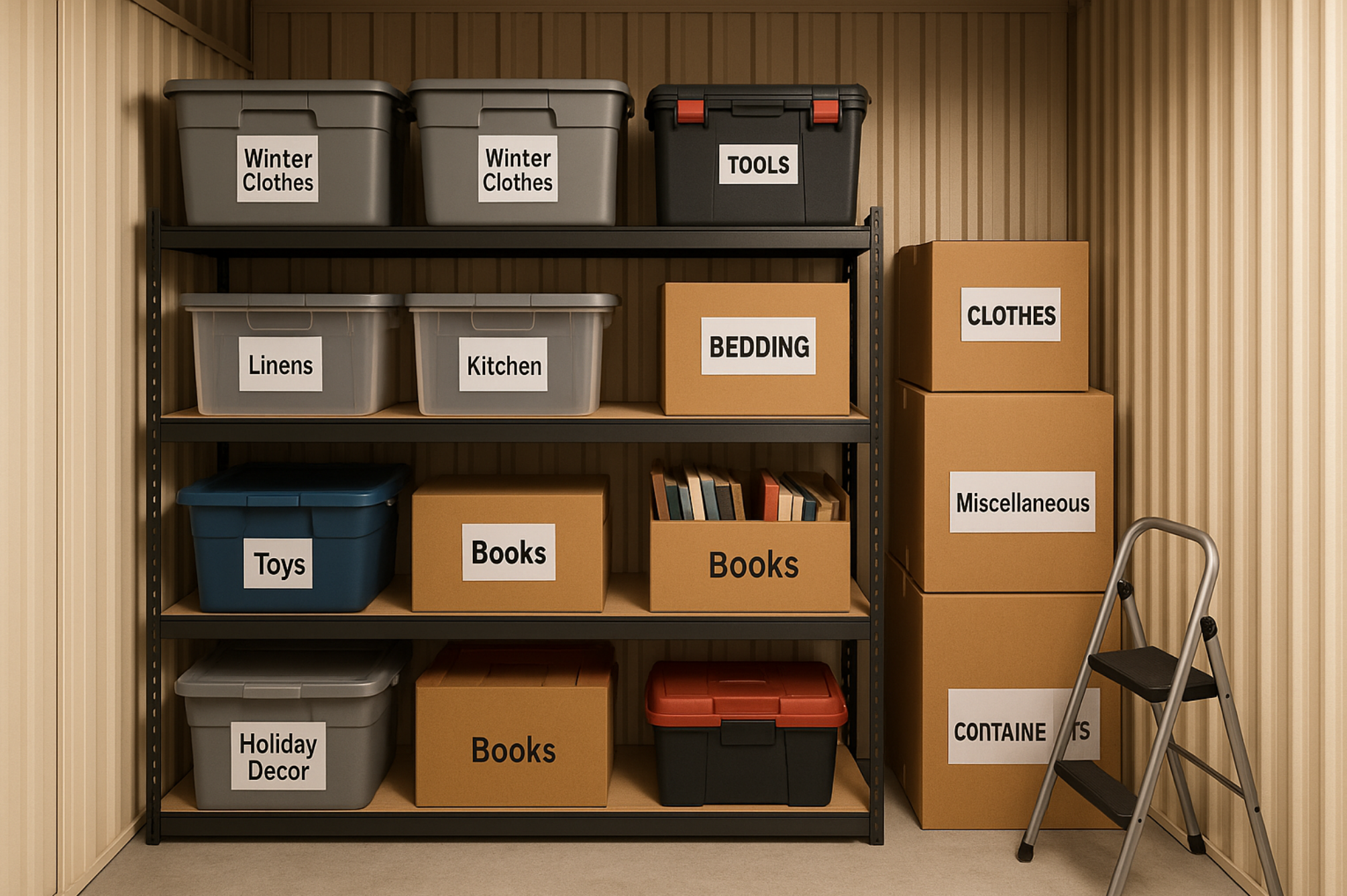 organized storage locker