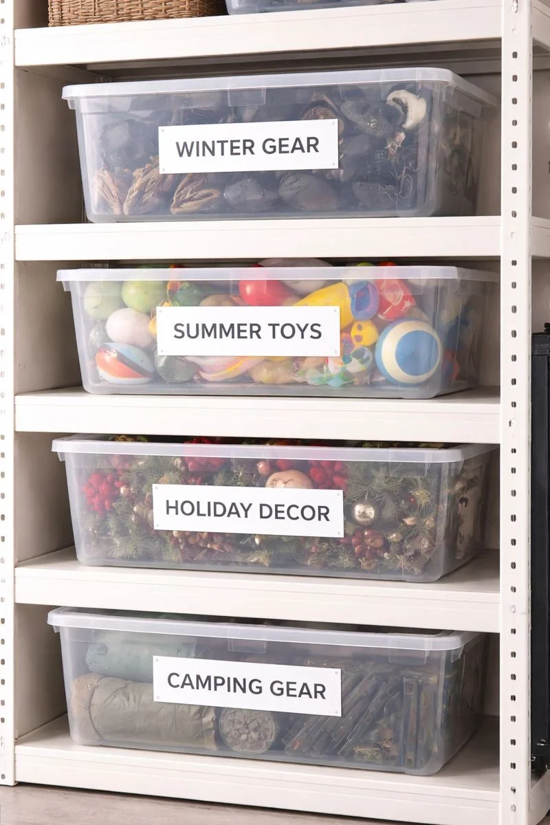 organized storage bins
