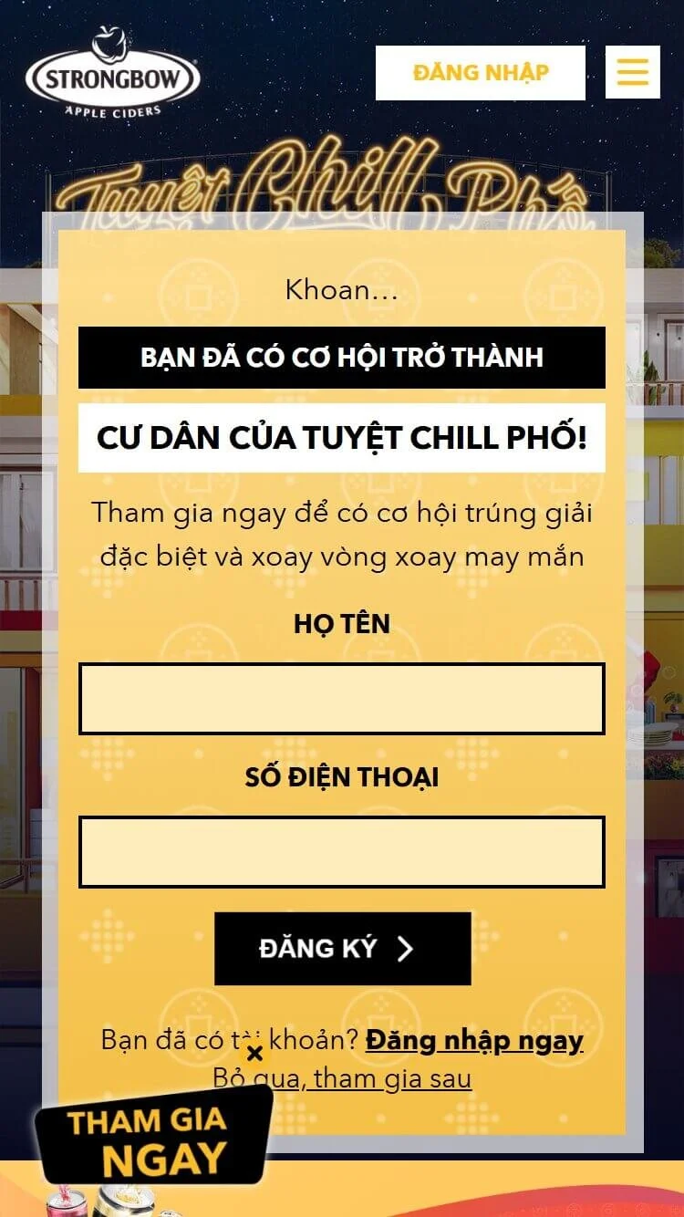 Heineken Strongbow Chillhub Register Mob.jpg