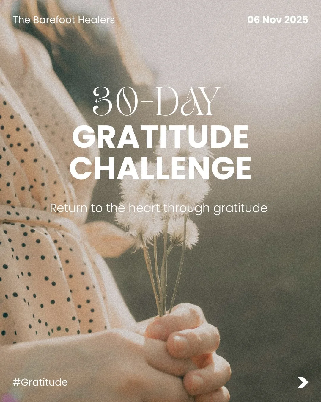 We are surrounded by so much noise, the news, social media, even everyday conversations can feel heavy. So I&rsquo;ve decided to do something simple but powerful: start a 30-Day Gratitude Challenge.

For the next month, I&rsquo;ll be posting three th