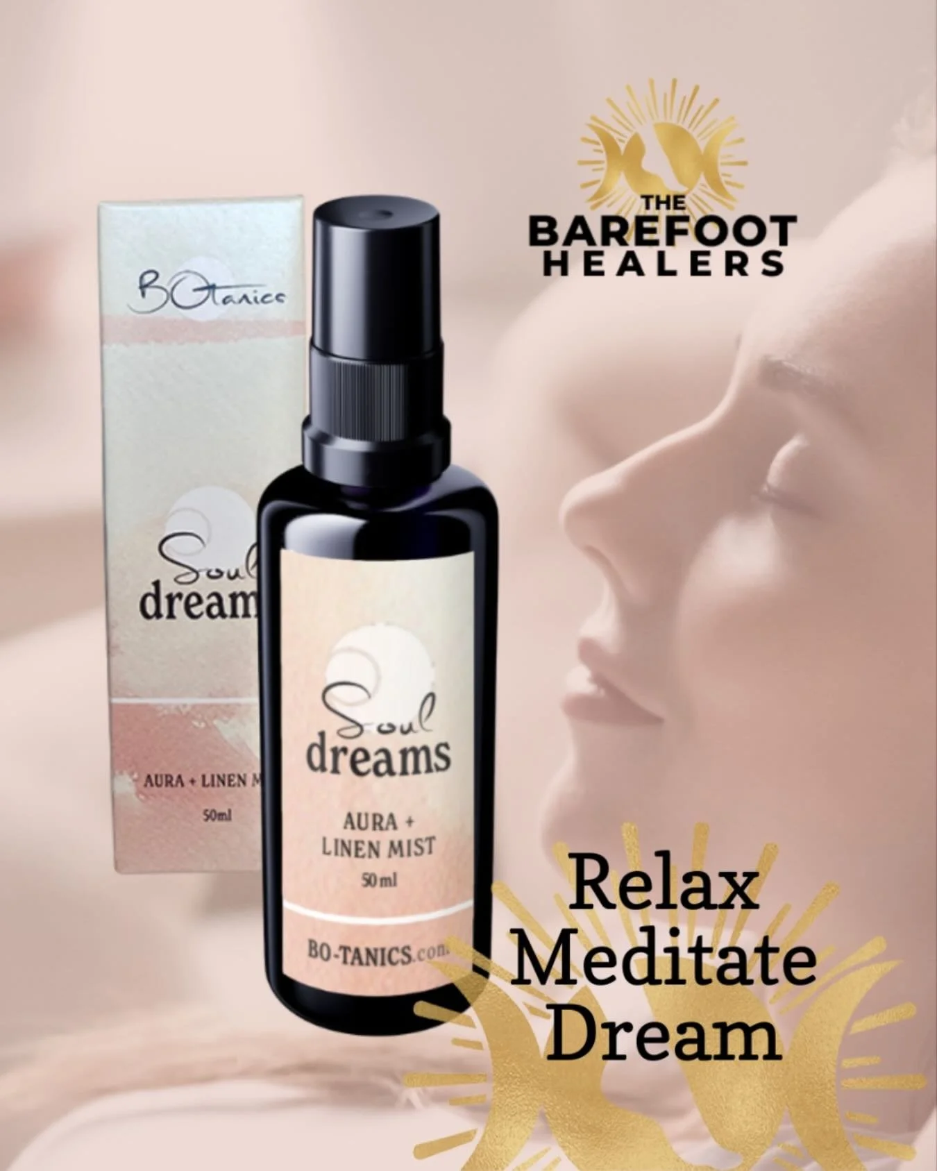 If your mind starts hosting a TED Talk the minute you lie down&hellip; Soul Dreams Aura Mist is here to dim the lights.
This high-vibration, Reiki-infused spray blends essential oils of bergamot, lavender, clary sage, frankincense, myrrh, cedarwood a