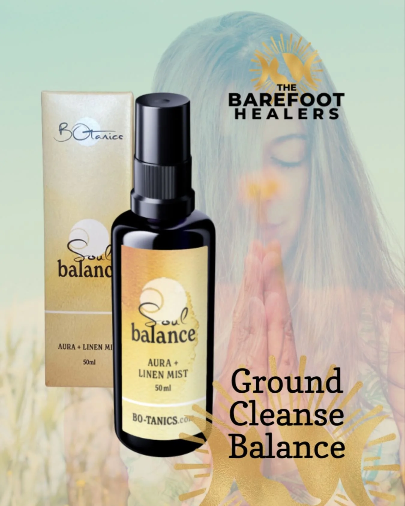 Soul Balance Grounding &amp; Cleansing Aura Mist
 Feeling a bit wobbly in your energy? Like the day has nudged you slightly off-centre?
 Soul Balance is your grounding moment in a bottle.
With essential oils of lavender, rosemary, lemon, vetiver, myr