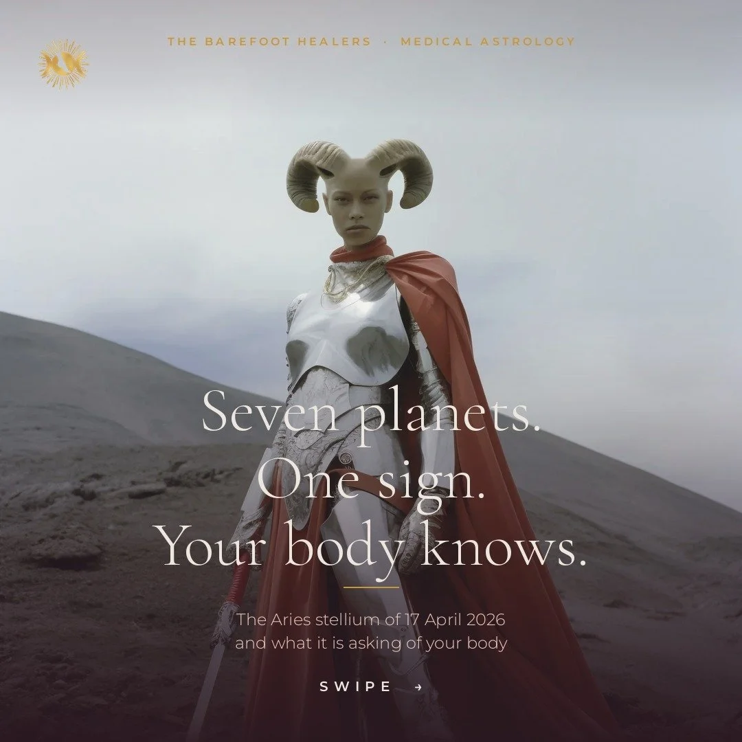 Seven planets. One sign. This is not subtle energy.

Today at 12:52 BST, the New Moon lands at 27&deg; Aries, alongside the Sun, Mercury, Mars, Saturn, Neptune and Chiron. That is a lot of fire in one place.

In medical astrology, Aries rules the hea