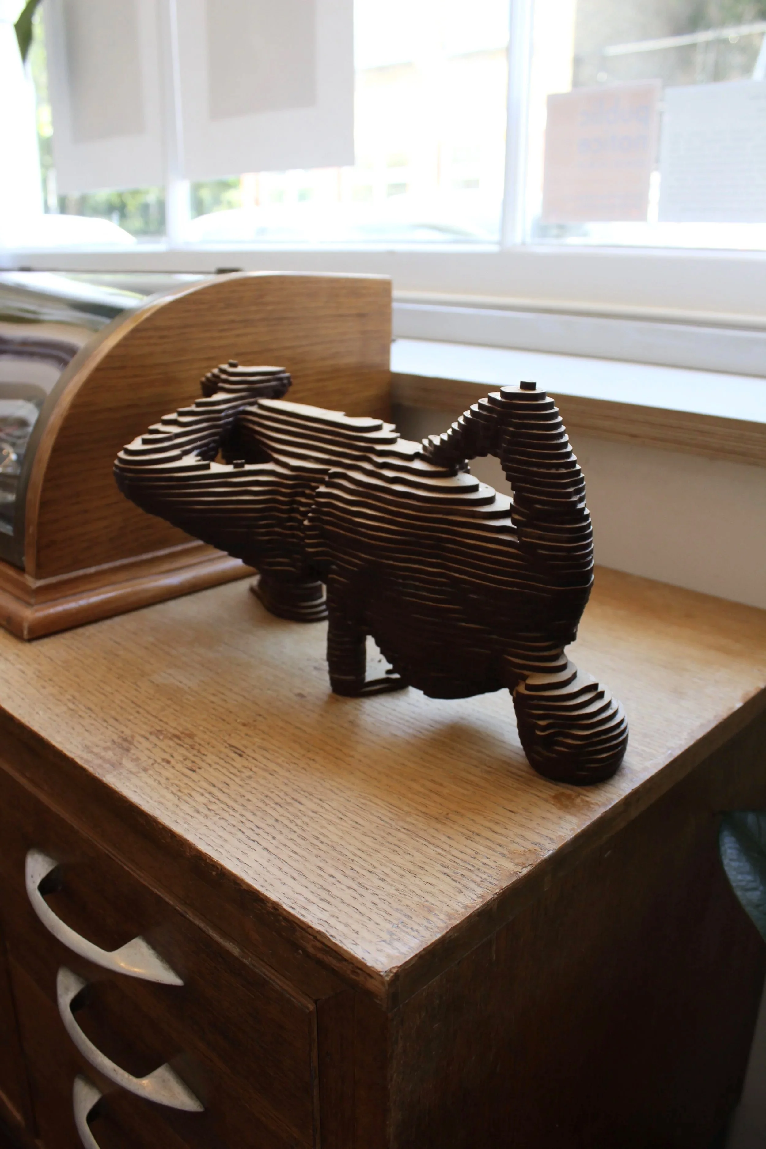 'Chair Freeze' (2020), MDF, 38(H)x19(W)x17cm.