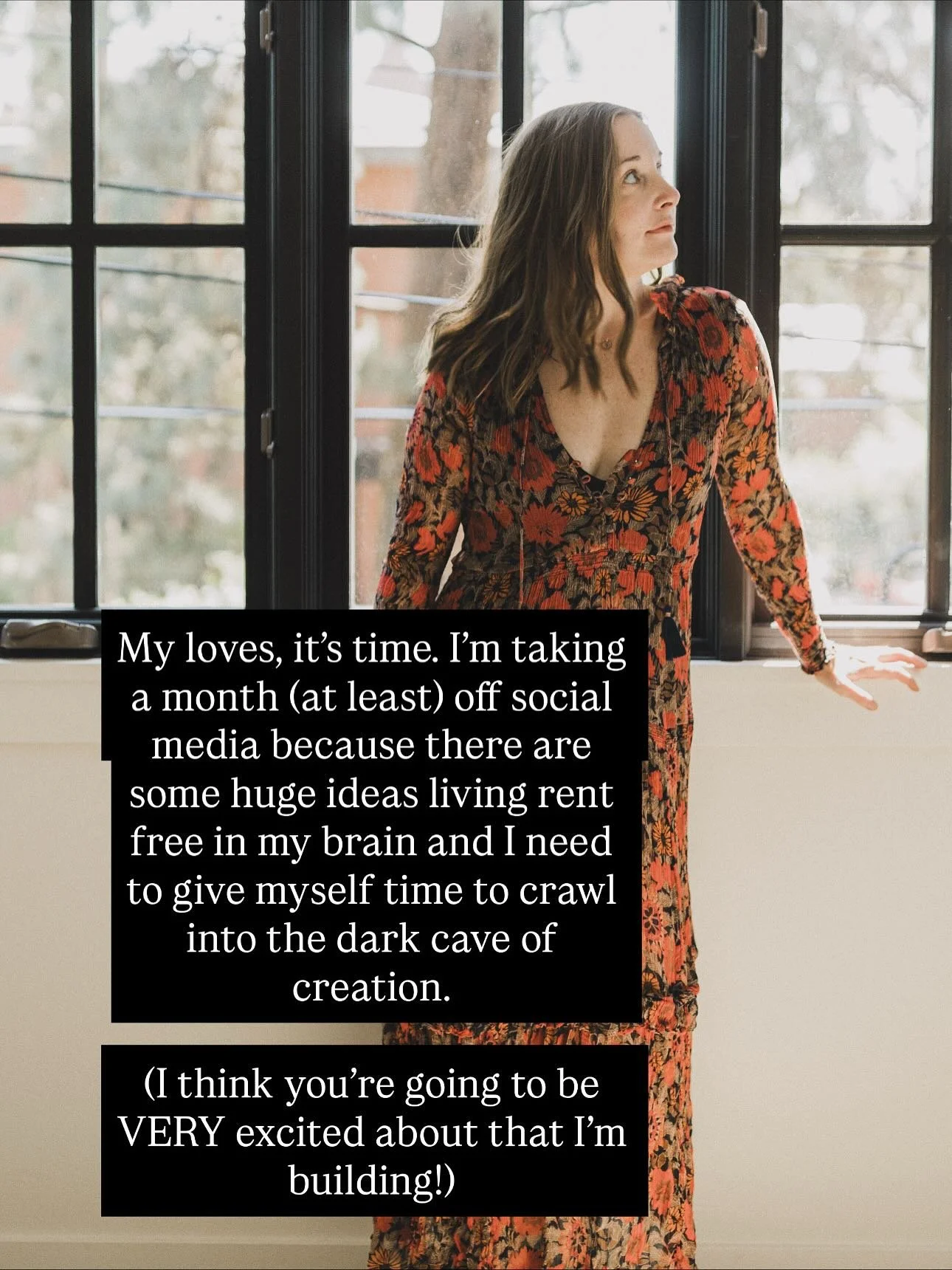 As you know, I love a good experiment. And this is one my brain has been asking for, for a long time. Can my biz function well without social media? We shall see! (My intention is not to be gone forever, just to see clearly how to best use my time an