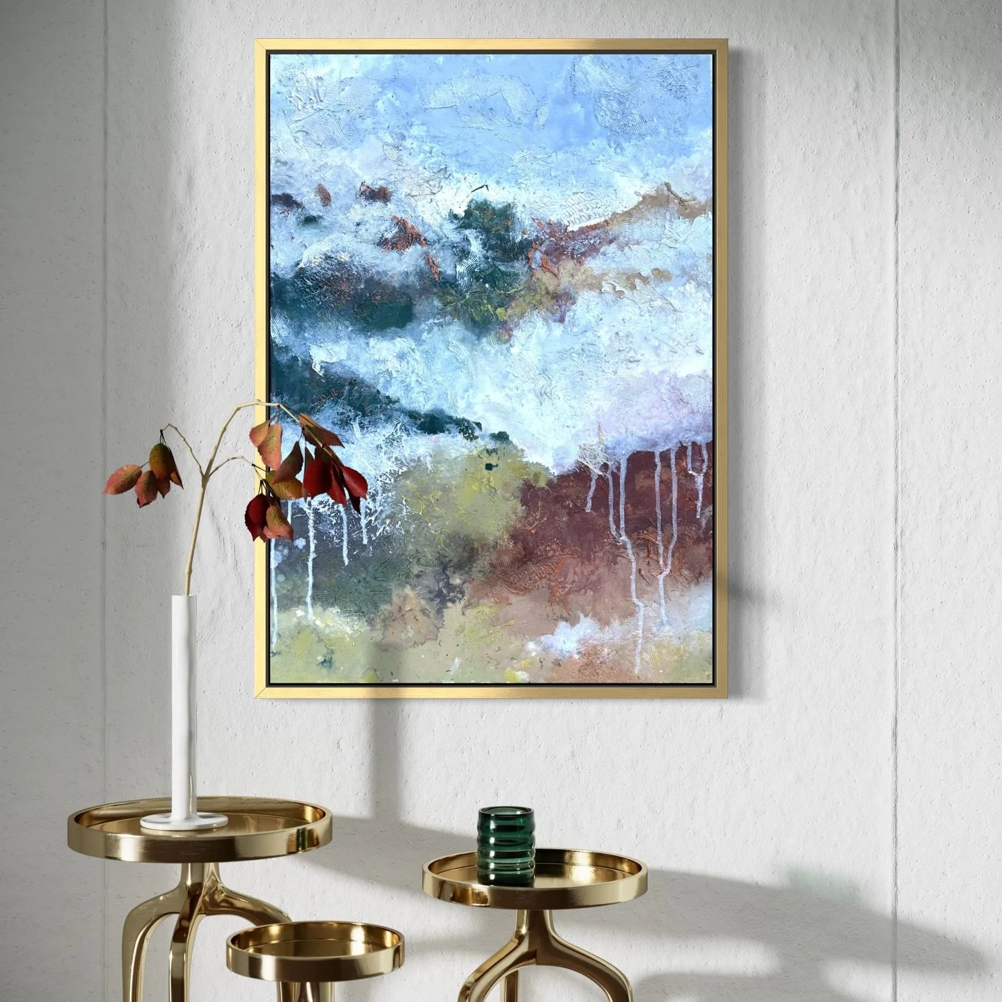 "Thaw Line" 
.
50x70x2cm
.
Acrylic, sand, organic materials from the Wicklow mountains on canvas 
.
#irishart #wicklowmountains #abstractart #artwork