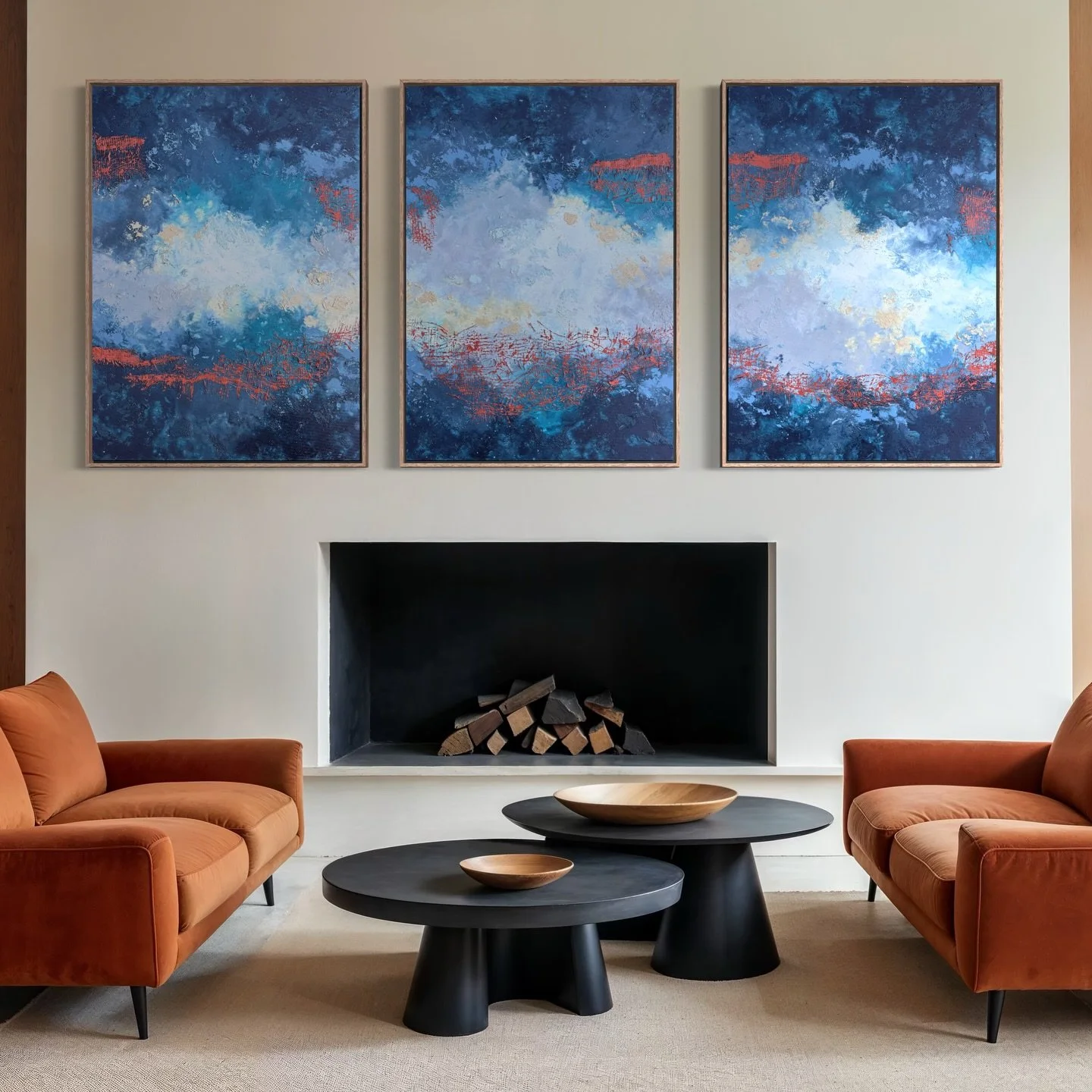 "Swimming With the Light"
.
3x 50x70cm Triptych 
.
Acrylic, sand, reclaimed netting
.
#abstract #triptych #largeabstractpainting #irishart #abstractseascape